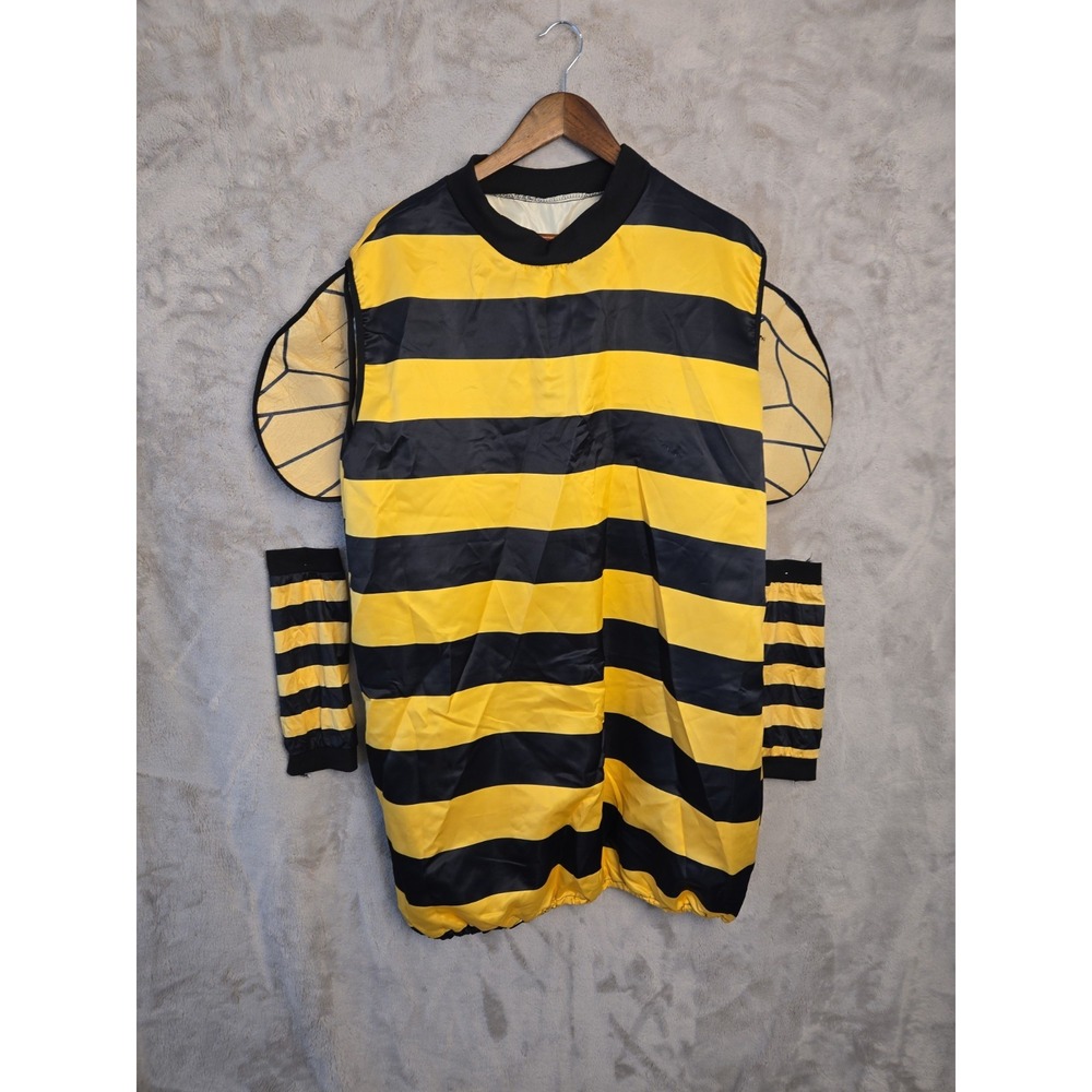 Women's Bumble Bee Halloween Costume Striped Dress with Wings & Antenna- Large